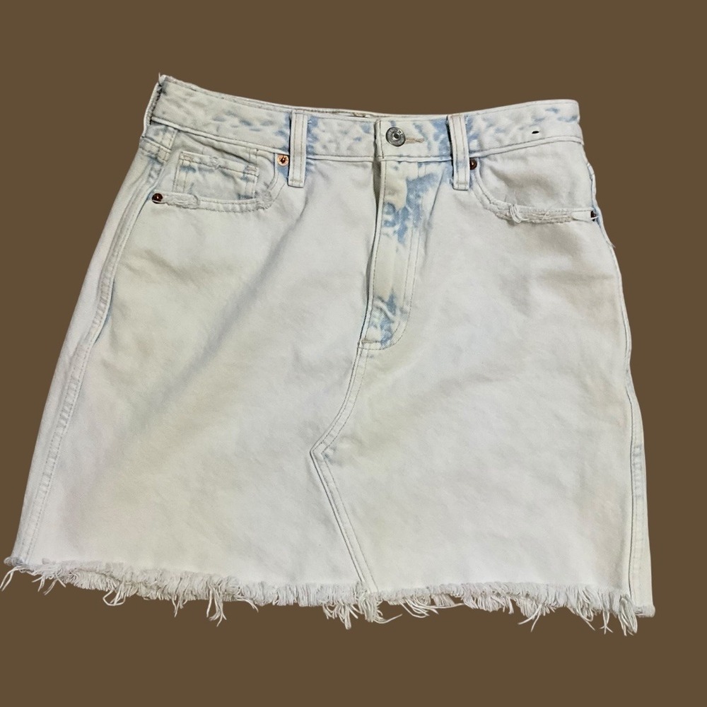 Abercrombie & Fitch Zoe Natural Rise Vintage A-Line‎ Denim Skirt Light Wash 4 27 - Picture 3 of 7